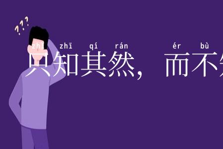 只知其然,而不知其所以然
