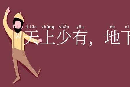 天上少有,地下难寻