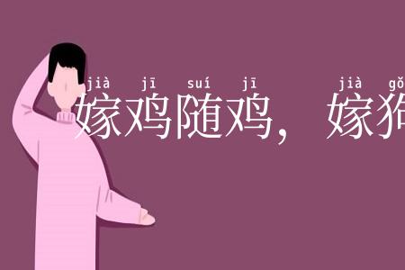 嫁鸡随鸡，嫁狗随狗