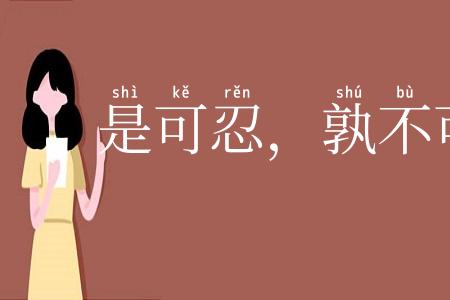 是可忍,孰不可忍